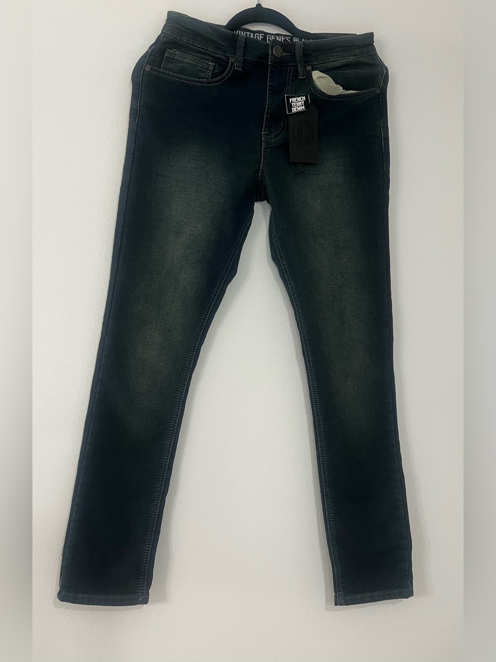 Vintage Genes Black VGB Slim Fit Jeans Mens 28x30 Dark Wash -NWT